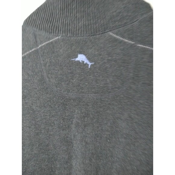 Tommy Bahama Men's Mock 1/4 Zip Grey White Stitched Pullover Sweater. Size XXL* - Picture 12 of 14